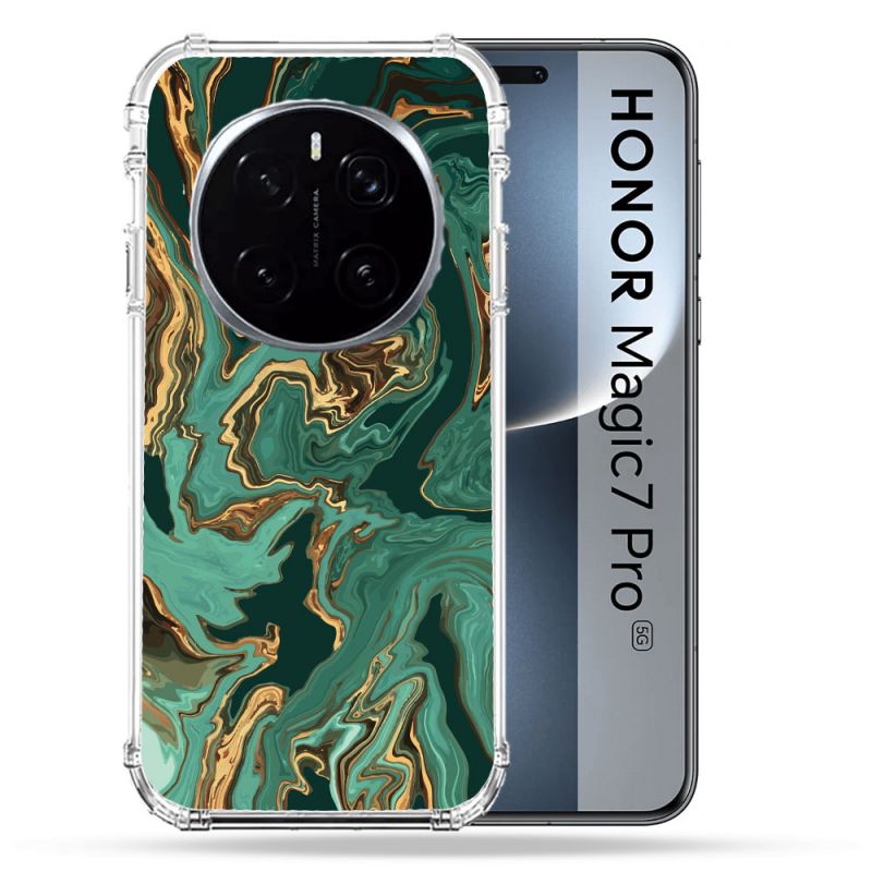Coque Renforcée Pour Honor Magic 7 Pro Texture Marbre Vert
