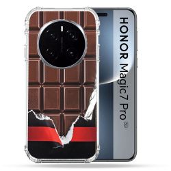 Coque Renforcée Pour Honor Magic 7 Pro Texture Trompe Oeil Chocolat