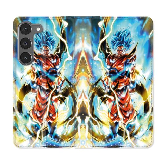 Housse Cuir Portefeuille Pour Samsung Galaxy A36 5G Manga Dragon Ball Sangoku Blanc