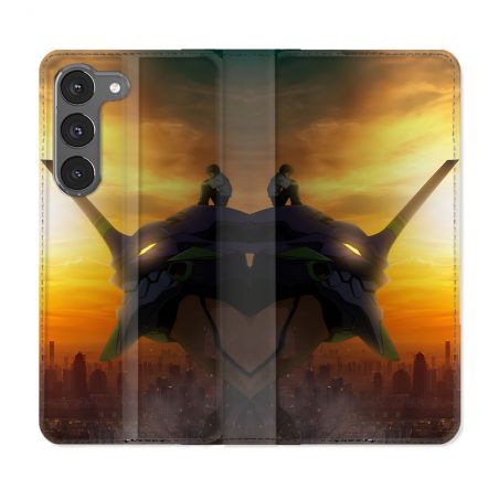 Housse Cuir Portefeuille Pour Samsung Galaxy A36 5G Manga Evangelion