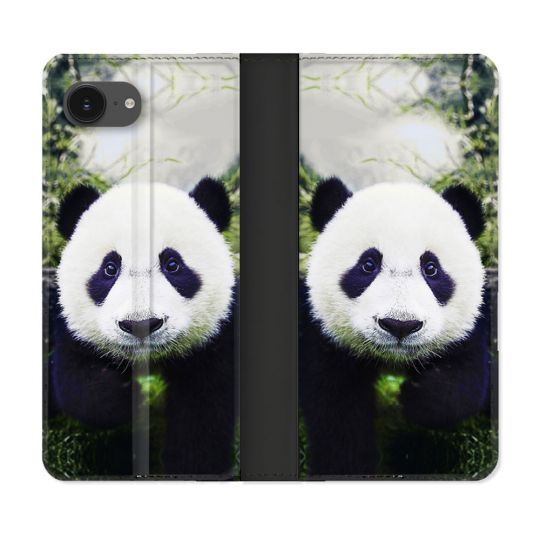 Housse Cuir Portefeuille Pour Iphone 16e Animal Panda Color