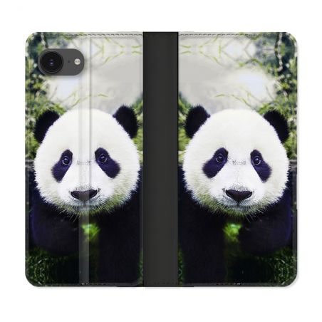 Housse Cuir Portefeuille Pour Iphone 16e Animal Panda Color