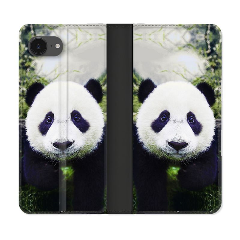 Housse Cuir Portefeuille Pour Iphone 16e Animal Panda Color