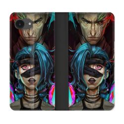 Housse Cuir Portefeuille Pour Iphone 16e Arcane Jinx Night