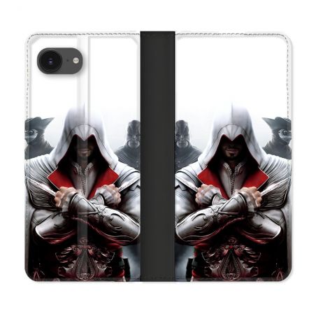 Housse Cuir Portefeuille Pour Iphone 16e Assassin Creed Mask