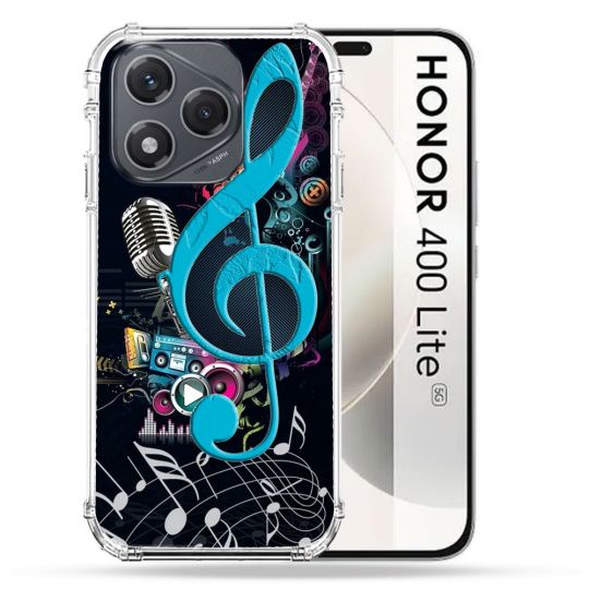 Coque Renforcée Pour Honor 400 Lite 5G Musique Cle Sol Bleu