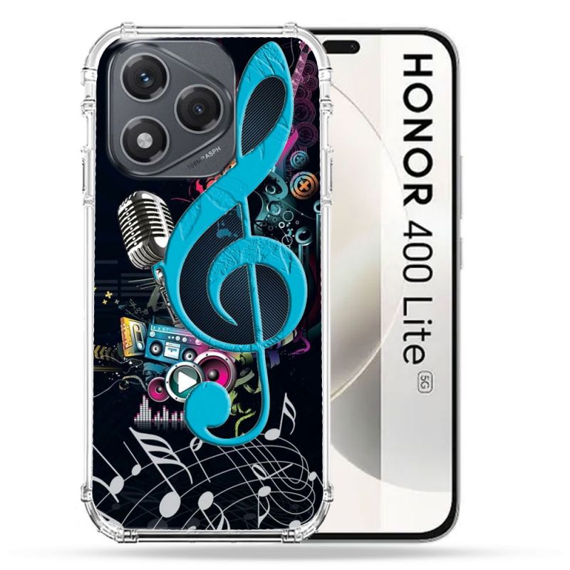 Coque Renforcée Pour Honor 400 Lite 5G Musique Cle Sol Bleu