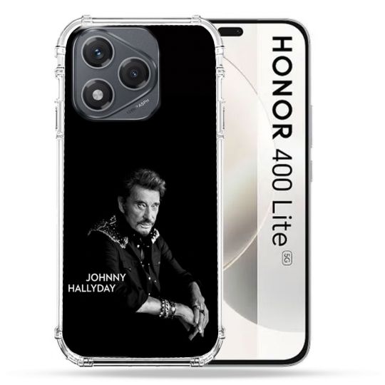 Coque Renforcée Pour Honor 400 Lite 5G Musique Johnny Hallyday Noir