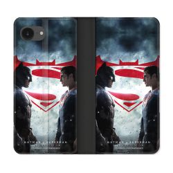 Housse Cuir Portefeuille Pour Iphone 16e Batman VS Superman