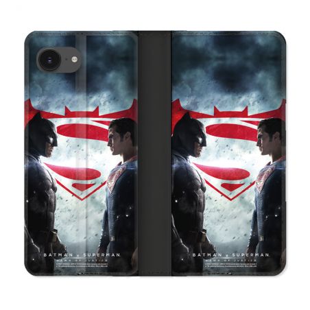 Housse Cuir Portefeuille Pour Iphone 16e Batman VS Superman