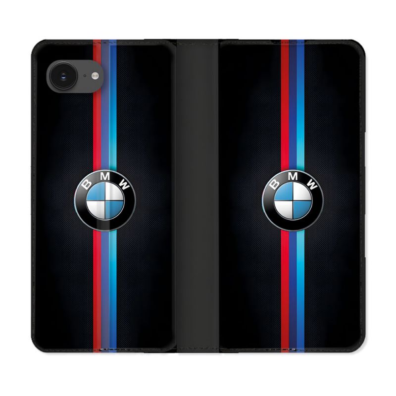 Housse Cuir Portefeuille Pour Iphone 16e BMW Logo