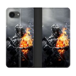 Housse Cuir Portefeuille Pour Iphone 16e Call Of Duty Squelette