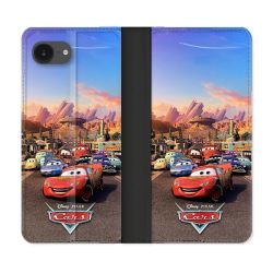 Housse Cuir Portefeuille Pour Iphone 16e Cars Affiche