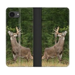 Housse Cuir Portefeuille Pour Iphone 16e Chasse Cerf