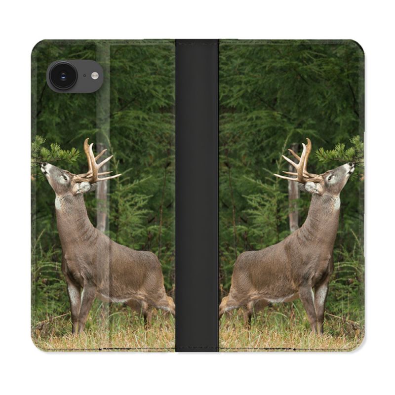 Housse Cuir Portefeuille Pour Iphone 16e Chasse Cerf