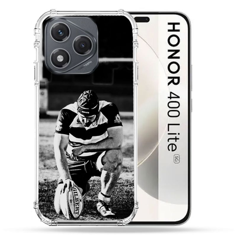 Coque Renforcée Pour Honor 400 Lite 5G Sport Rugby Noir Blanc