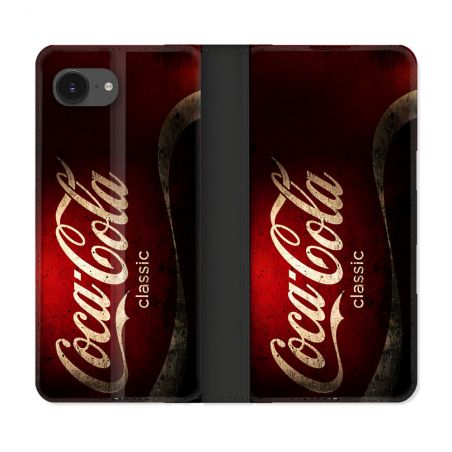 Housse Cuir Portefeuille Pour Iphone 16e Coca Cola Classique