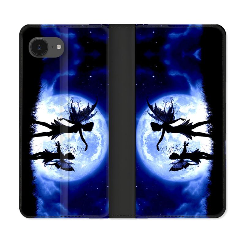 Housse Cuir Portefeuille Pour Iphone 16e Fantastique Fee Lune