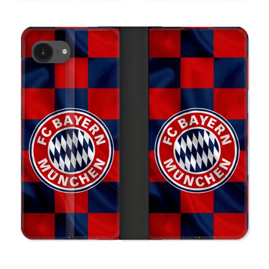 Housse Cuir Portefeuille Pour Iphone 16e Foot Bayern Munich Carreaux