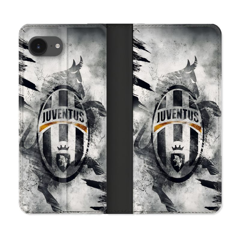 Housse Cuir Portefeuille Pour Iphone 16e Foot Juventus Turin