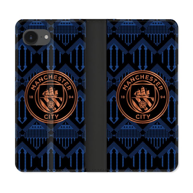 Housse Cuir Portefeuille Pour Iphone 16e Foot Manchester City