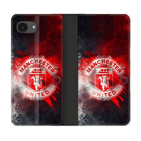 Housse Cuir Portefeuille Pour Iphone 16e Foot Manchester United