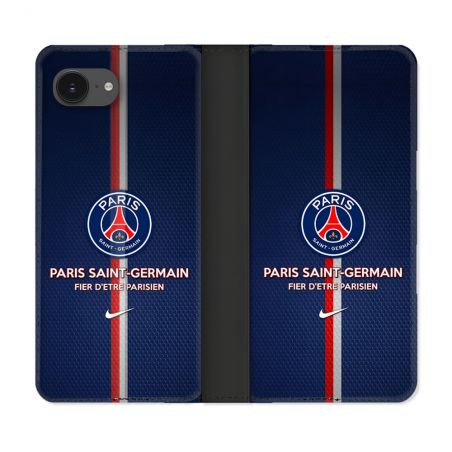 Housse Cuir Portefeuille Pour Iphone 16e Foot PSG Fier