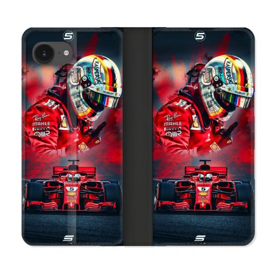 Housse Cuir Portefeuille Pour Iphone 16e Formule 1 F1 Ferrari