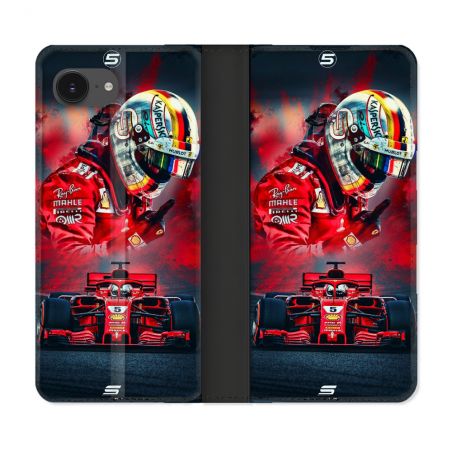 Housse Cuir Portefeuille Pour Iphone 16e Formule 1 F1 Ferrari