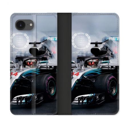 Housse Cuir Portefeuille Pour Iphone 16e Formule 1 F1 Mercedes Petronas