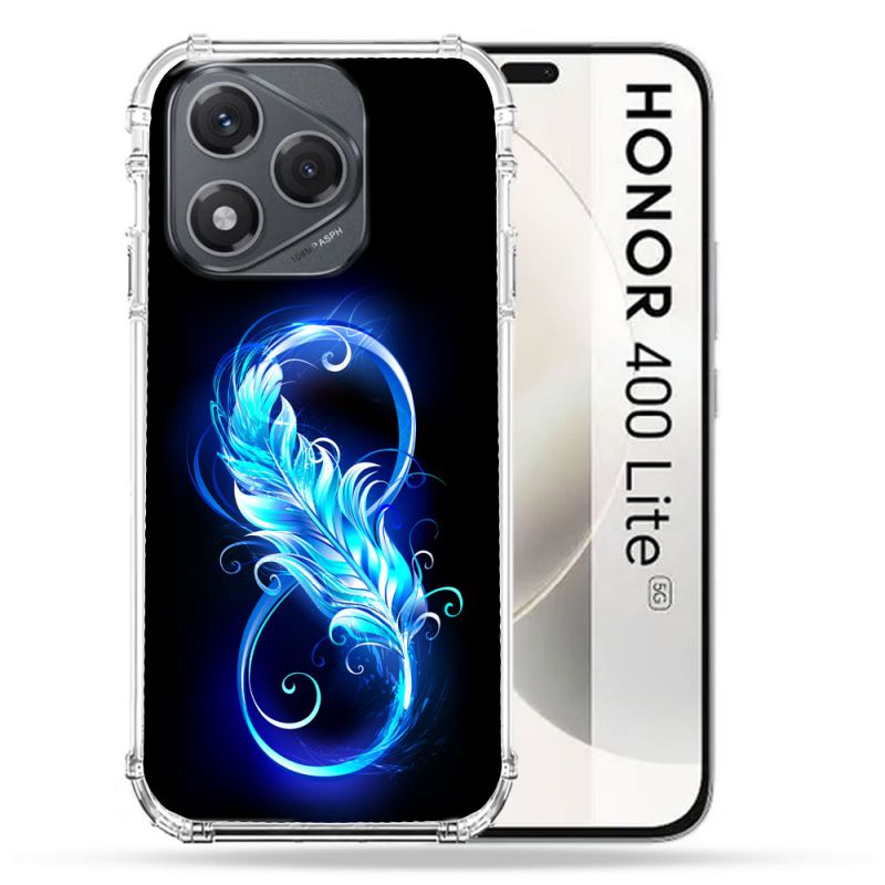 Coque Renforcée Pour Honor 400 Lite 5G Texture Plume Infini Bleu