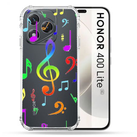 Coque Renforcée Transparente Pour Honor 400 Lite 5G Note Musique Colore