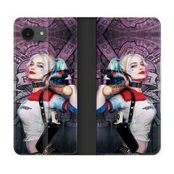 Housse Cuir Portefeuille Pour Iphone 16e Harley Quinn Batte