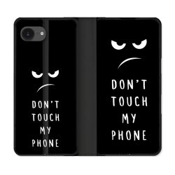 Housse Cuir Portefeuille Pour Iphone 16e Humour Don't Touch