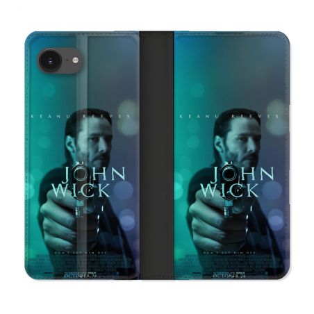 Housse Cuir Portefeuille Pour Iphone 16e John Wick