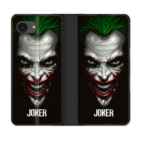 Housse Cuir Portefeuille Pour Iphone 16e Joker Noir