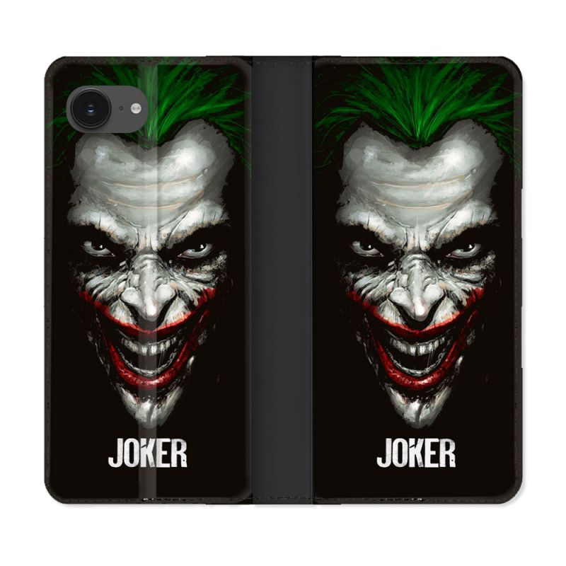 Housse Cuir Portefeuille Pour Iphone 16e Joker Noir