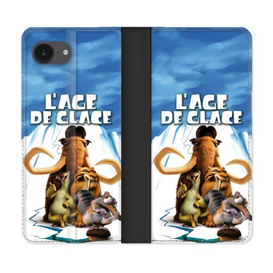 Housse Cuir Portefeuille Pour Iphone 16e L'âge de Glace Affiche