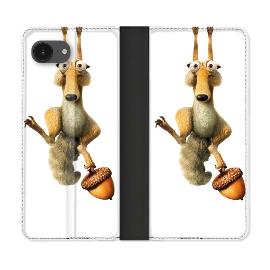 Housse Cuir Portefeuille Pour Iphone 16e L'âge de Glace Scratch Suspendu