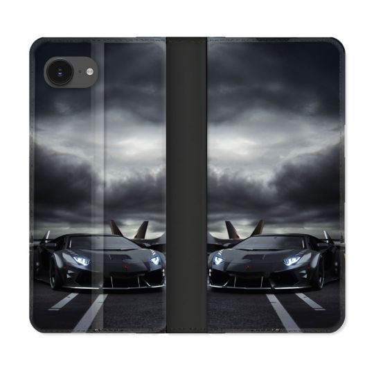 Housse Cuir Portefeuille Pour Iphone 16e Lamborghini Avion