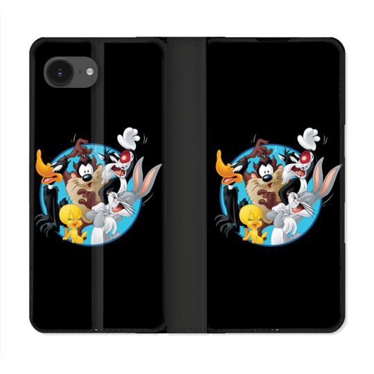 Housse Cuir Portefeuille Pour Iphone 16e Looney Tunes