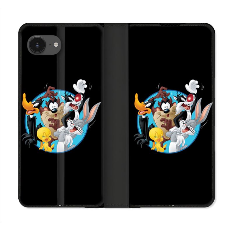 Housse Cuir Portefeuille Pour Iphone 16e Looney Tunes