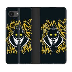 Housse Cuir Portefeuille Pour Iphone 16e Manga Assassination Classroom Kuro Noir