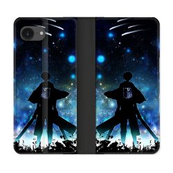 Housse Cuir Portefeuille Pour Iphone 16e Manga Attaque Titans Levi