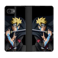 Housse Cuir Portefeuille Pour Iphone 16e Manga Boruto Tatouage