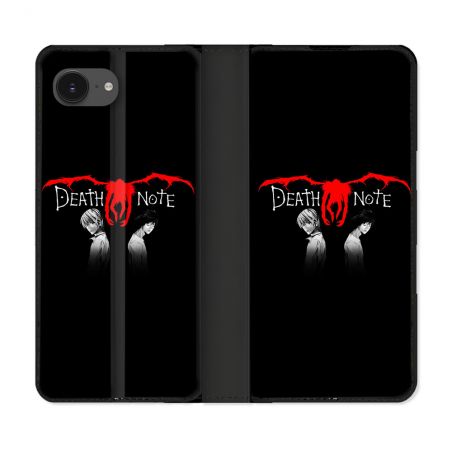 Housse Cuir Portefeuille Pour Iphone 16e Manga Death Note Noir