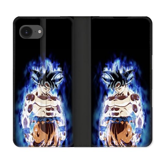 Housse Cuir Portefeuille Pour Iphone 16e Manga Dragon Ball Sangoku Noir