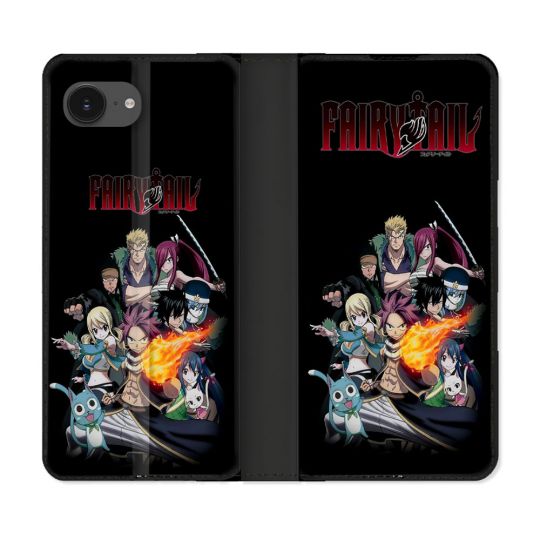 Housse Cuir Portefeuille Pour Iphone 16e Manga Fairy Tail Logo Team