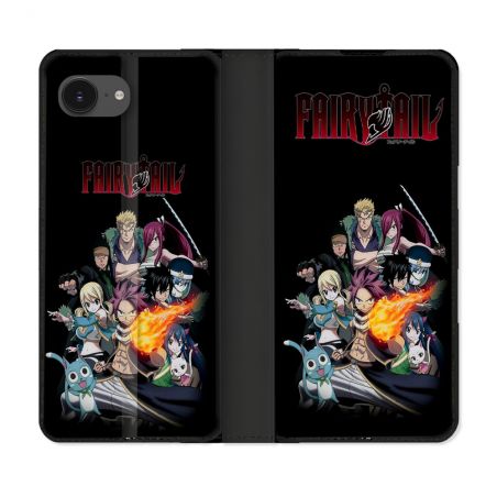 Housse Cuir Portefeuille Pour Iphone 16e Manga Fairy Tail Logo Team