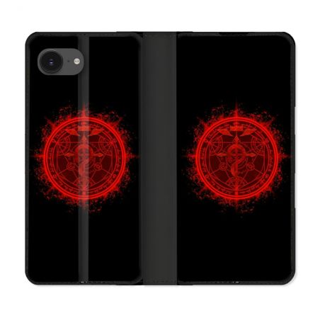 Housse Cuir Portefeuille Pour Iphone 16e Manga Fullmetal Alchemist Logo